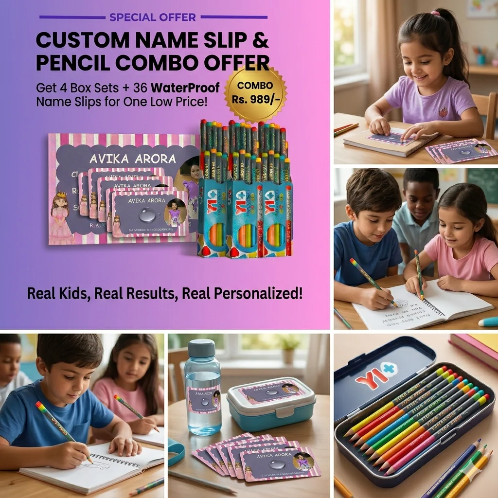 Personalized Name Pencil & Waterproof Name Slip Mega Combo - Image 2